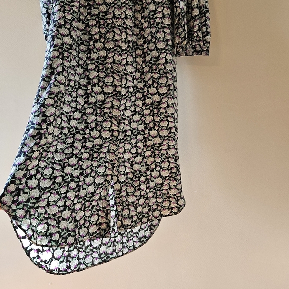 Rebecca Taylor Women's Button Down Floral Print Quarter Sleeve Midi Dress Size S - Picture 11 of 16